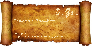 Demcsák Zsombor névjegykártya